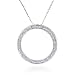 Sterling Silver & 0.25 Carat Diamond Circle Pendant & 18" Chain