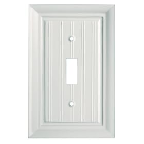 Liberty Hardware 126358 Beadboard Single Switch Wall Plate, White