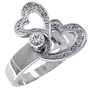 Twirling Hearts Sterling Silver Right Hand Ring