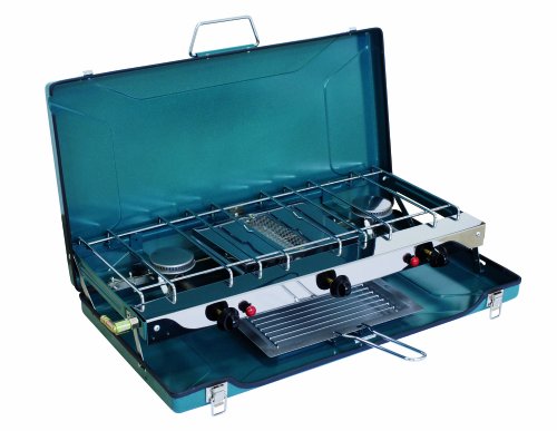 Portable Double Ring Gas Stove With Grill