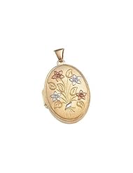 Solid 14k Yellow Gold Oval Picture Locket Approx 3/4 in x 1 in Yellow Gold