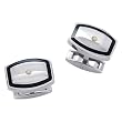 Titanium and Tungsten 0.06 ct. Diamond Men's Cuff Link
