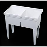 Floor Mounted Double Laundry Sink in White