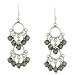 Silver Tone Black Diamond Twin Mini Chandelier Earrings