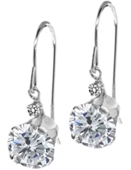 2.03 Ct Round H/I Diamond White Diamond 14K White Gold Earrings