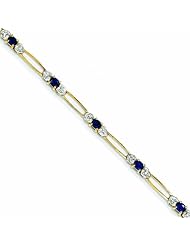 1.4 Carat 14K Gold Diamond and Sapphire Bracelet