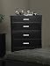 Contemporary Style Cappuccino Finish Solid Wood Chest /Dresser