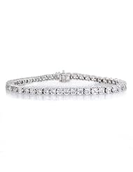 IGI Certified 4 CT Diamond Tennis Bracelet In 14k White Gold