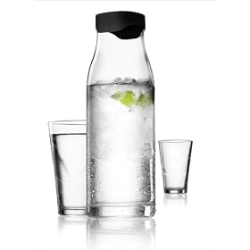 Menu Water Carafe 1L with Smart Lid Black