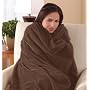 Sunbeam Microplush Throw Camelot Cuddler Electric Heated Warming Heating Blanket, Walnut Brown