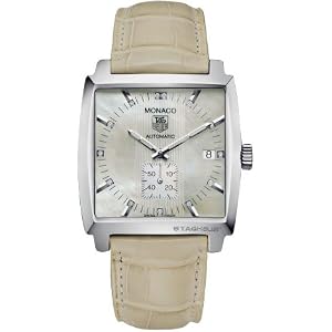 TAG Heuer Midsize Monaco Diamond Accented Automatic Leather Watch #WW2113.FC6215