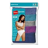 Hanes Women's Elegance Nylon Hi-Cut Brief 5 Pack Asst 5