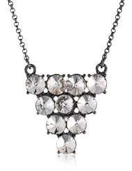 Kensie "Ice Ice Baby" Hematite-Plated Triangle Pendant Necklace, 18"