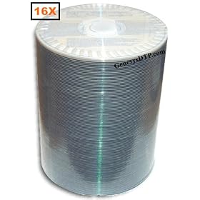 Taiyo Yuden White Inkjet Hub Printable 16X DVD+R Media 100 Pack in Tape Wrap by Taiyo Yuden
