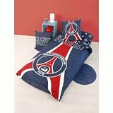 Housse de couette PSG + 2 têtes d'oreiller - Football - PARIS SAINT GERMAIN - Taille 200 x 200cm - Lit 2 places