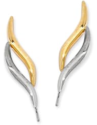 The Ear Pin Sterling Silver Two Tone Classic Curves Polished Bright Earrings