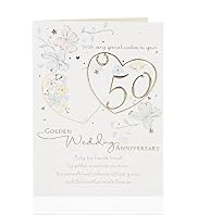 Traditional Floral Golden Wedding Anniversary Card