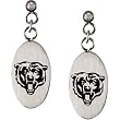 Stainless Steel Chicago Bears Logo Dangle Earrings