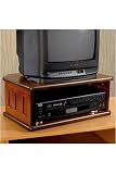 Craftsman Two-tier Tv Turntble For 20 Tv Dark Oak