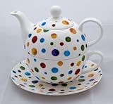 41ZliVPLcAL. SL160  Small Polka Dots Fine Bone China Tea for One Set
