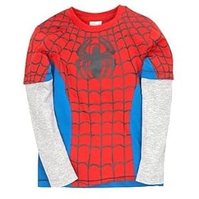 Spiderman print pure cotton long sleeve top for 3 - 4 years old boy