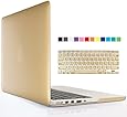 iBenzer - 2 in 1 Soft-Touch Series Plastic Hard Case Cover & Keyboard Cover for 13 inches Macbook Pro 13.3'' with Retina display (Model: A1502 / A1425 ), Gold MMP13R-GD+1