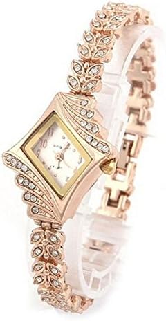 Datework New Fashion Women Crystal Quartz Rhombus Bracelet Bangle Wrist Watch (White)