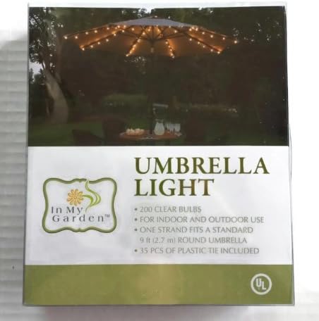 In My Garden Umbrella Light String, 200 Bulb Count