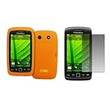 EMPIRE Orange Silicone Skin Case Cover + Screen Protector for BlackBerry To ....