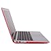 HDE MacBook Air 13 Case Solid Color Matte Plastic Slim Hard Shell Snap On Case with Keyboard Skin Fits Models A1369 / A1466 (Red)