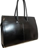 Vera Pelle Schultertasche - Henkeltasche Glattleder schwarz