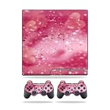 Protective Vinyl Skin Decal Cover for Sony Playstation 3 PS3 Slim Skins + 2 Controller Skins Pink Diamonds