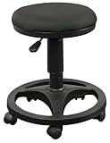 Black Ergonomic Stool with Foot Ring