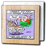 Ira Monroe - Santa and Mule Deer - 6 Inch Tile Napkin Holder