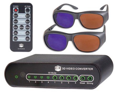 Tanboo 2D to 3D HD Video Converter with Two set of 3D Glasses (Black)