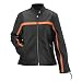 Ladies Genuine Leather Black/Orange Racing Jacket - XXLarge
