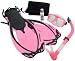 Womens Dive Mask Fins/Flippers Dry Snorkel - Snorkeling Scuba Set Pink