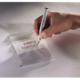 Zip-lip low-density polyethylene bag with white labeling area, 5" x 8"