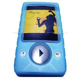 Premium Heavy Duty Zune 30gb Silicone Case - Light Blue + Adjustable Sport Armband - Black + Protective Screen Film