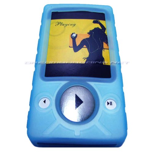 DreamBargains Premium Heavy Duty Zune 30gb Silicone Case - Light Blue + Adjustable Sport Armband - Black + Protective Screen Film