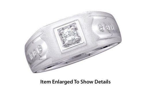Mens White Gold 1/4 ctw. Diamond Wedding Band