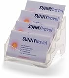 Officemate Business Card Holder Rack, 4-Tier, Clear (23015)