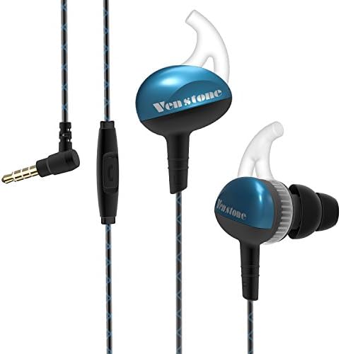 Venstone Sport Headphones with Microphone earphones In Ear Earbuds , Comfort-Fit, Sweatproof Resistant for Smartphone (Blue)