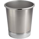InterDesign York Metal Wastebasket Trash Can, Split Finish