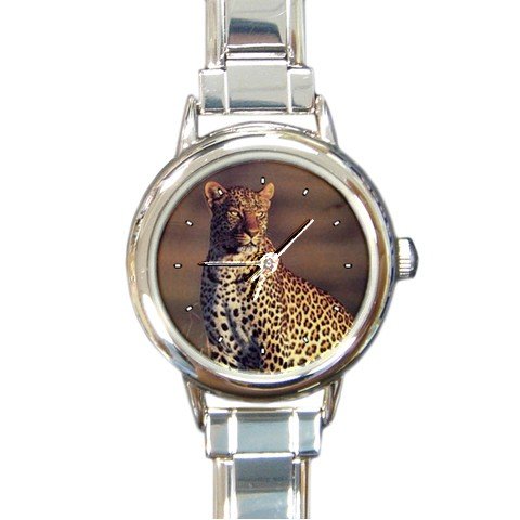 Leopard Round Italian Charm Watch