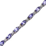 14K White Gold Tanzanite and Diamond Bracelet
