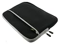 MSI Wind U100-451US 10-Inch Netbook Neoprene Sleeve Slip Case (Invisible Zipper Dual-Pocket - Black)
