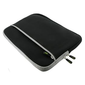 HP Mini 311-1000NR 11.6-Inch Netbook Sleeve Case - (Invisible Zipper Dual-Pocket Black)