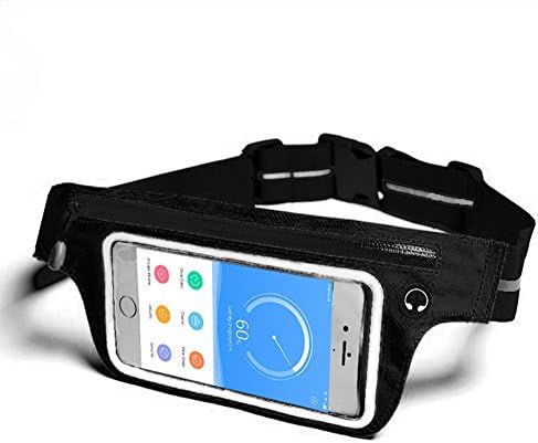 Running Belt Pack Fitness Belt with 5.5 Inch Touchscreen Compatible to iPhone 6S Plus/6 Plus/6S and Accessories,2 Pockets,3M Reflective, Hiking/Cycling/Outdoor, Water Resistance Waist Pack- HongToo