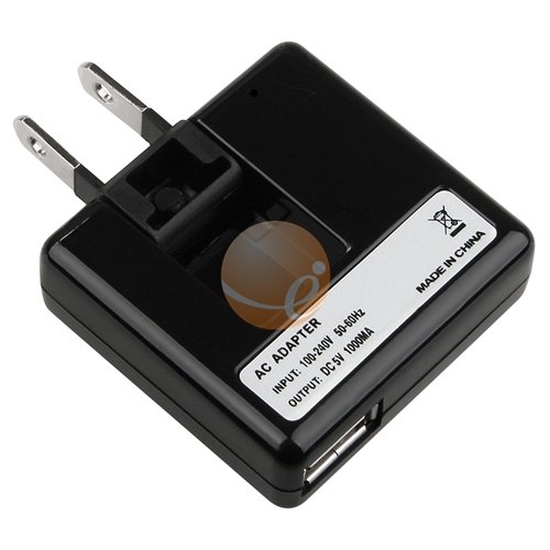 Black Premium USB Travel Wall Charger for Apple iPod Touch 2nd Gen. 8GB / 16GB / 32GB